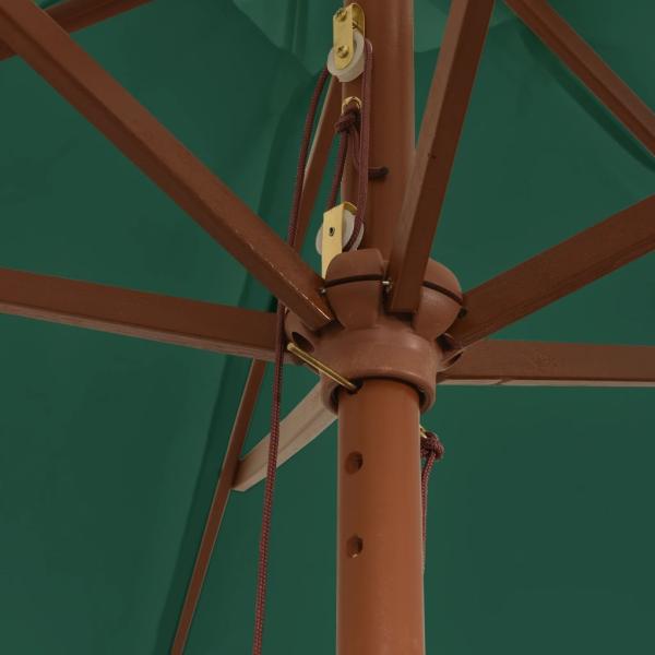 Sonnenschirm mit Holzmast Grün 299x240 cm