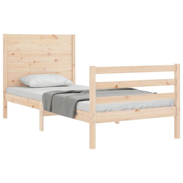 Massivholzbett mit Kopfteil 90x200 cm
