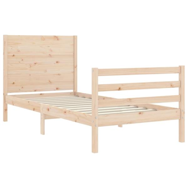 Massivholzbett mit Kopfteil 90x200 cm