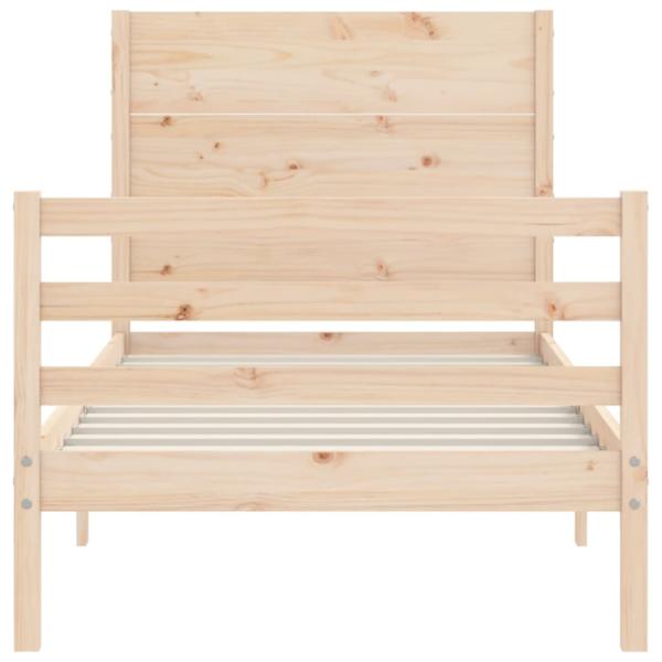 Massivholzbett mit Kopfteil 90x200 cm