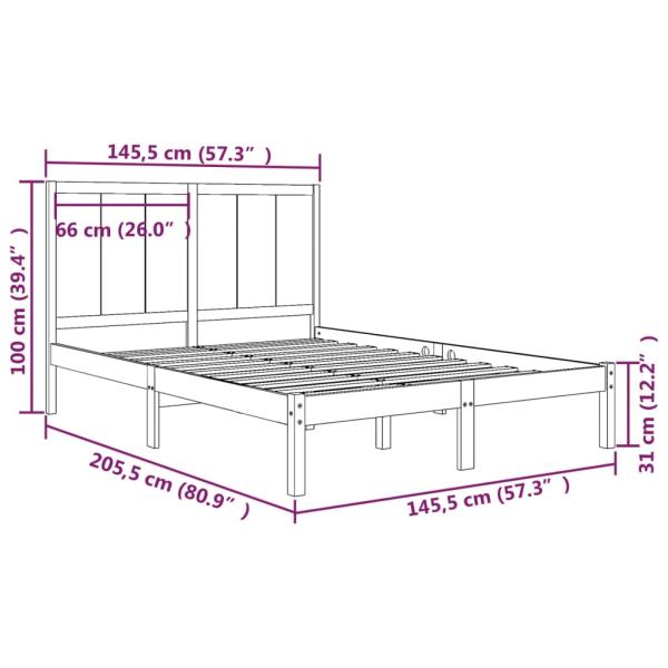 Massivholzbett ohne Matratze 140x200 cm Kiefernholz