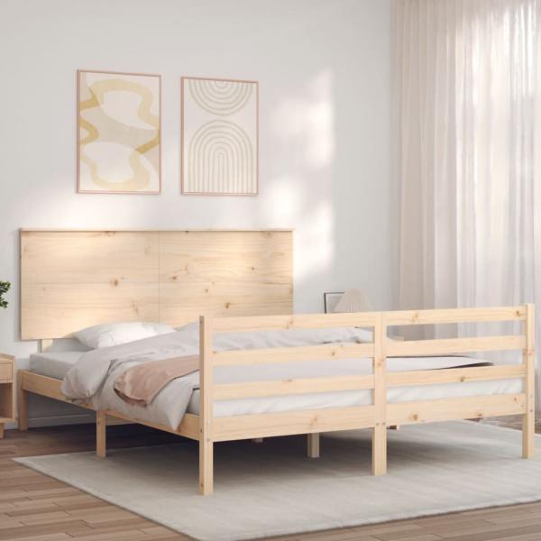 ARDEBO.de - Massivholzbett mit Kopfteil 160x200 cm