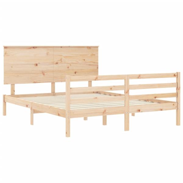 Massivholzbett mit Kopfteil 160x200 cm