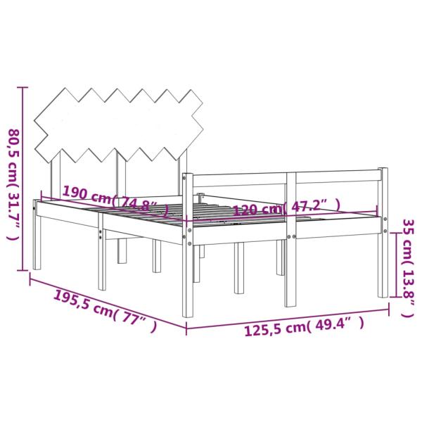 Seniorenbett mit Kopfteil Massivholz