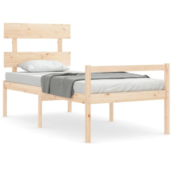 Seniorenbett mit Kopfteil 90x200 cm Massivholz