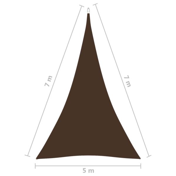 Sonnensegel Oxford-Gewebe Dreieckig 5x7x7 m Braun