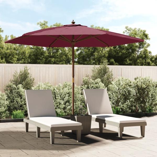ARDEBO.de - Sonnenschirm mit Holzmast Bordeauxrot 299x240 cm