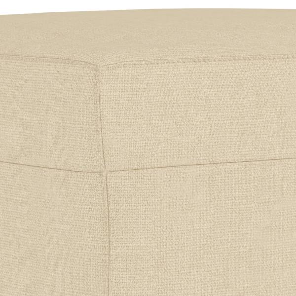 3-tlg. Sofagarnitur mit Kissen Creme Stoff
