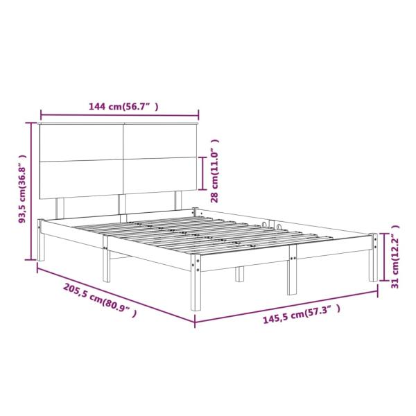Massivholzbett ohne Matratze 140x200 cm Kiefernholz