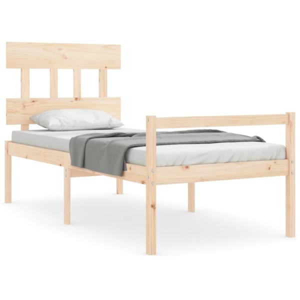 Seniorenbett mit Kopfteil 90x200 cm Massivholz