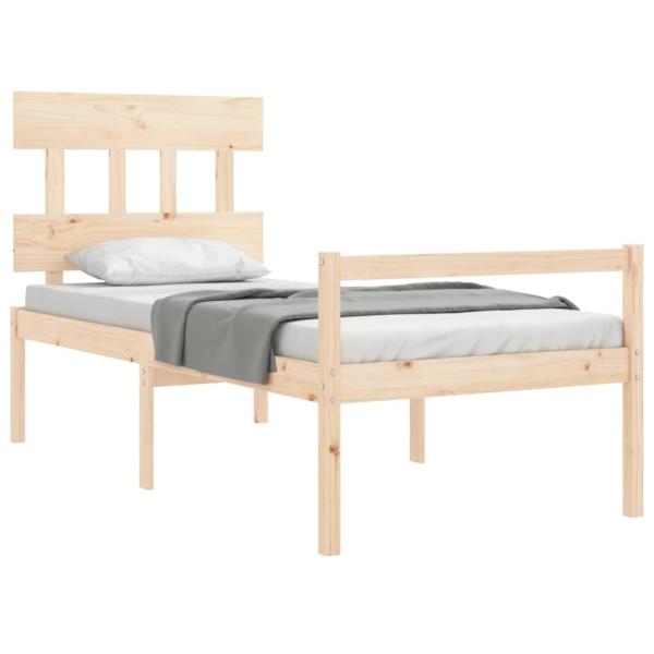 Seniorenbett mit Kopfteil 90x200 cm Massivholz