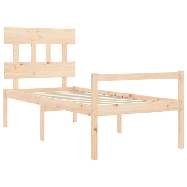 Seniorenbett mit Kopfteil 90x200 cm Massivholz