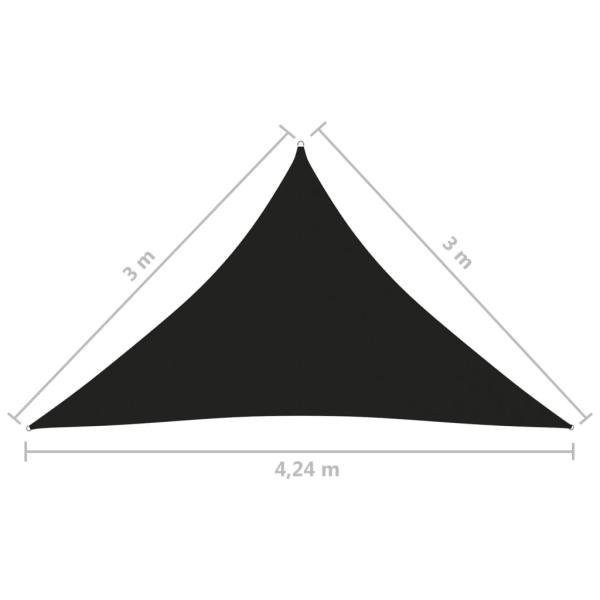 Sonnensegel Oxford-Gewebe Dreieckig 3x3x4,24 m Schwarz
