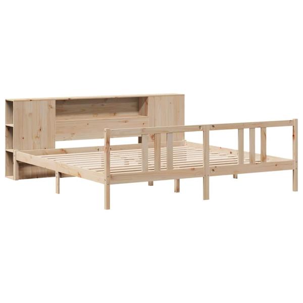 Massivholzbett mit Regal ohne Matratze 180x200 cm Kiefernholz