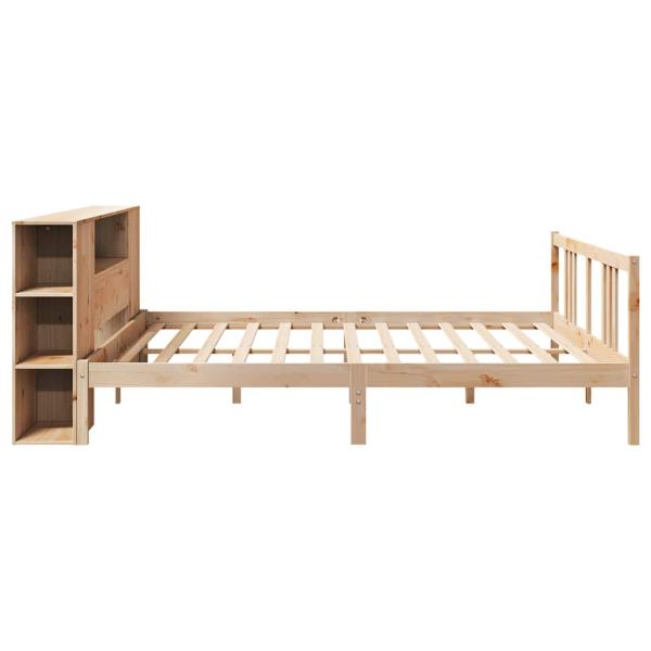 Massivholzbett mit Regal ohne Matratze 180x200 cm Kiefernholz