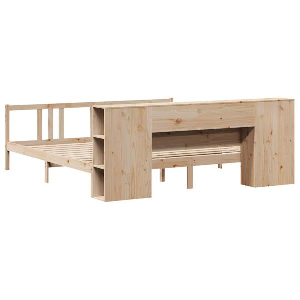 Massivholzbett mit Regal ohne Matratze 180x200 cm Kiefernholz