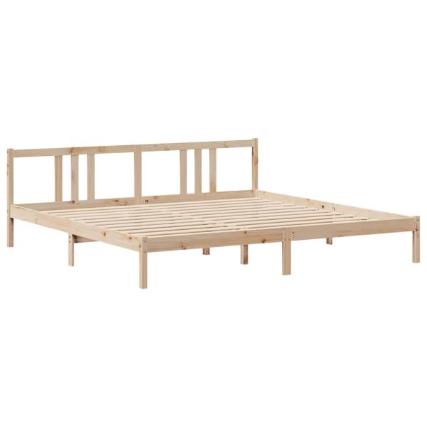 Massivholzbett mit Regal ohne Matratze 180x200 cm Kiefernholz