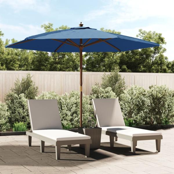 ARDEBO.de - Sonnenschirm mit Holzmast Azurblau 299x240 cm