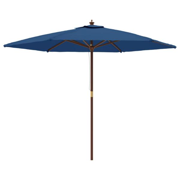 Sonnenschirm mit Holzmast Azurblau 299x240 cm