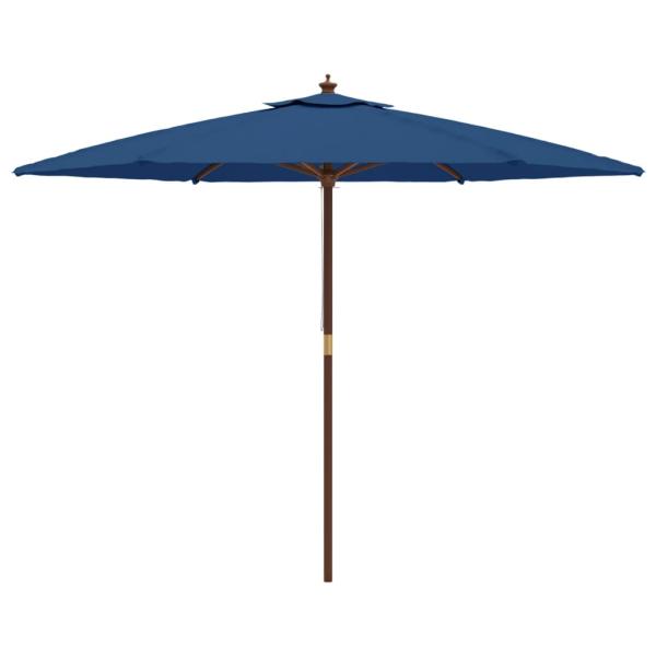 Sonnenschirm mit Holzmast Azurblau 299x240 cm