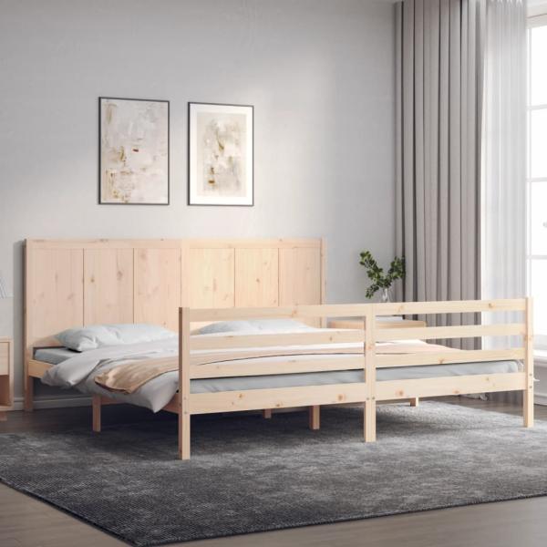 ARDEBO.de - Massivholzbett mit Kopfteil 200x200 cm