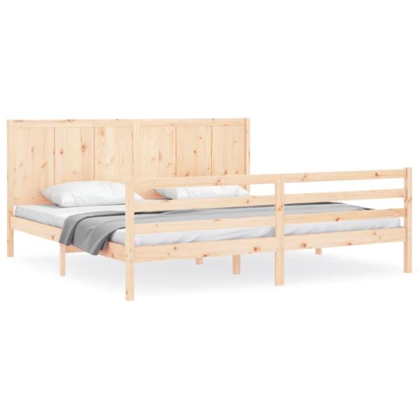 Massivholzbett mit Kopfteil 200x200 cm