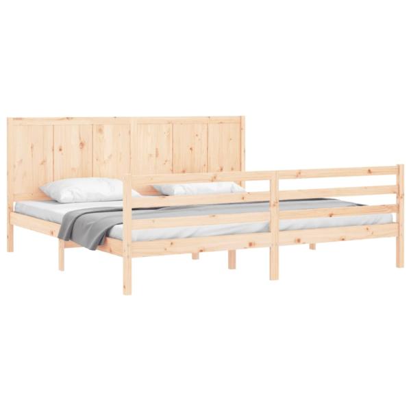 Massivholzbett mit Kopfteil 200x200 cm
