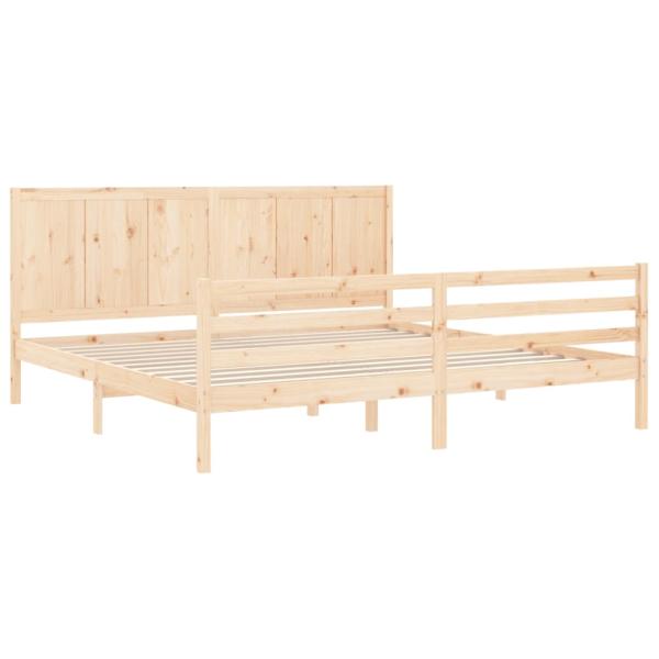 Massivholzbett mit Kopfteil 200x200 cm
