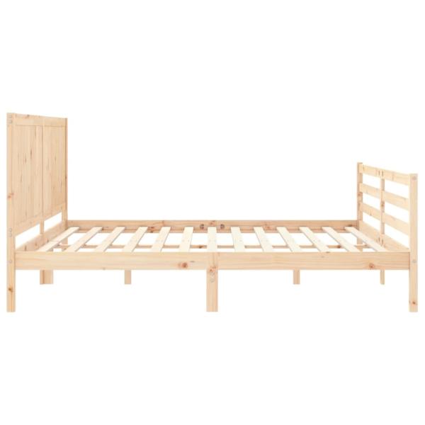 Massivholzbett mit Kopfteil 200x200 cm