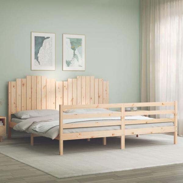 ARDEBO.de - Massivholzbett mit Kopfteil 200x200 cm