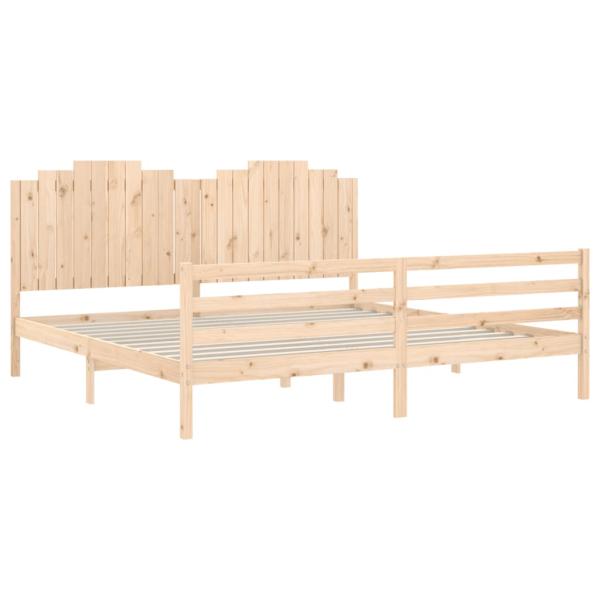 Massivholzbett mit Kopfteil 200x200 cm