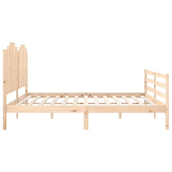 Massivholzbett mit Kopfteil 200x200 cm
