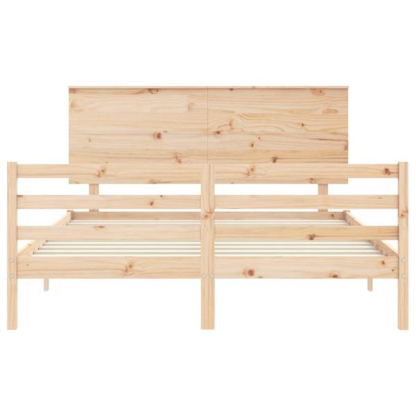 Massivholzbett mit Kopfteil