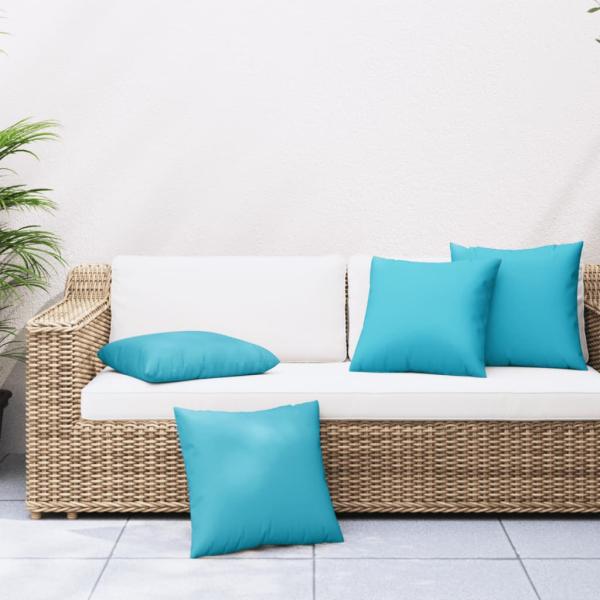 ARDEBO.de - Zierkissen 4 Stk. Türkis 60x60 cm Stoff