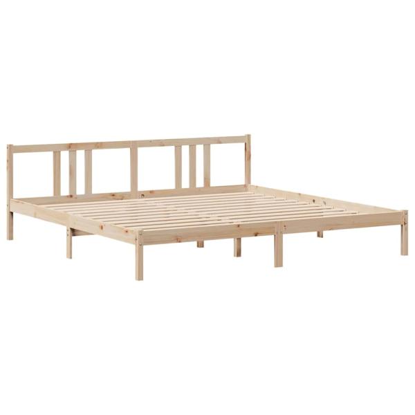 Massivholzbett mit Regal ohne Matratze 200x200 cm Kiefernholz