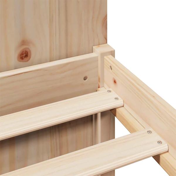 Massivholzbett mit Regal ohne Matratze 200x200 cm Kiefernholz