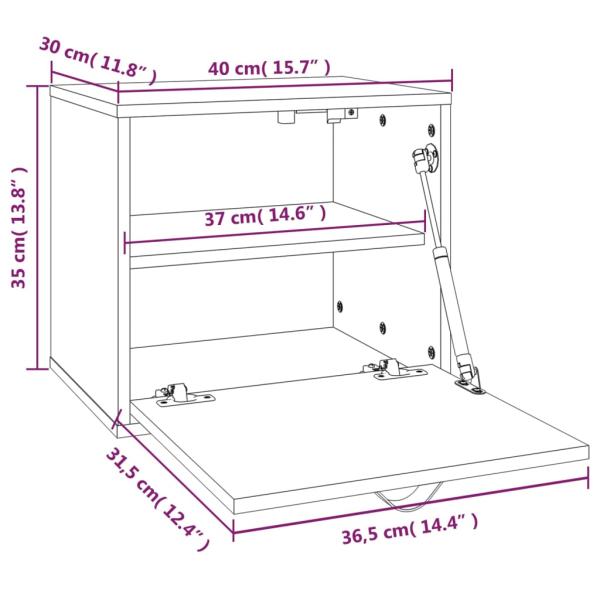 Wandschrank 40x30x35 cm Massivholz Kiefer