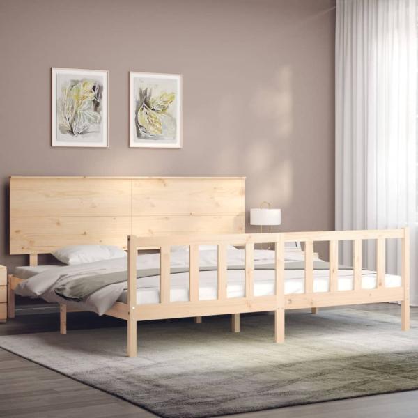 Massivholzbett mit Kopfteil