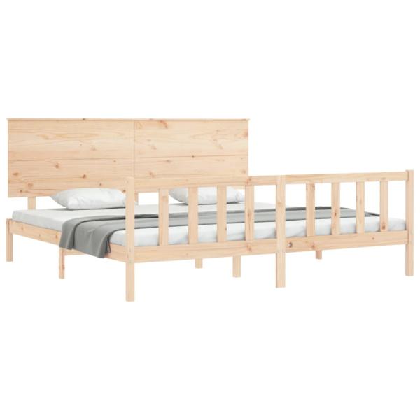 Massivholzbett mit Kopfteil