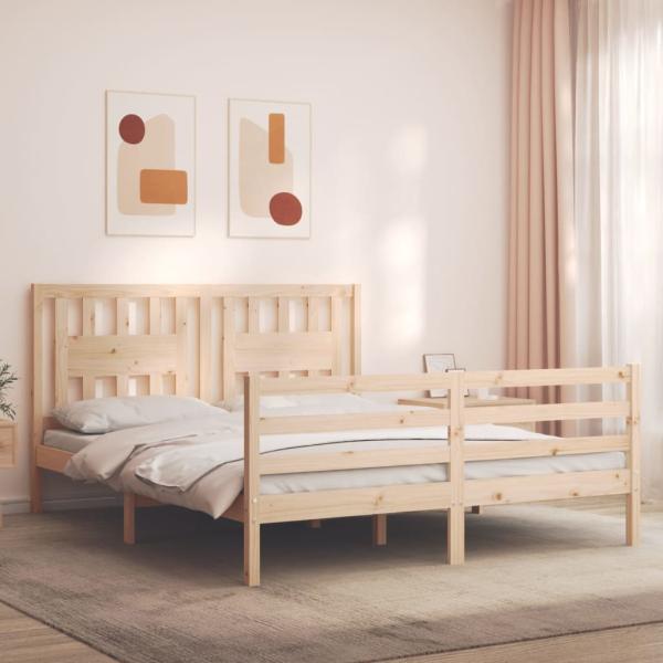 ARDEBO.de - Massivholzbett mit Kopfteil 160x200 cm