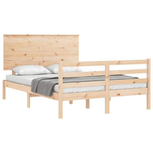 Massivholzbett mit Kopfteil 140x190 cm