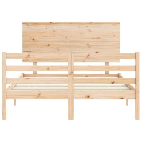 Massivholzbett mit Kopfteil 140x190 cm