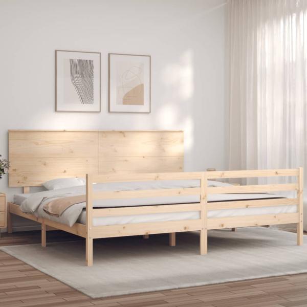 ARDEBO.de - Massivholzbett mit Kopfteil 200x200 cm