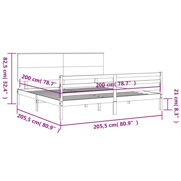 Massivholzbett mit Kopfteil 200x200 cm