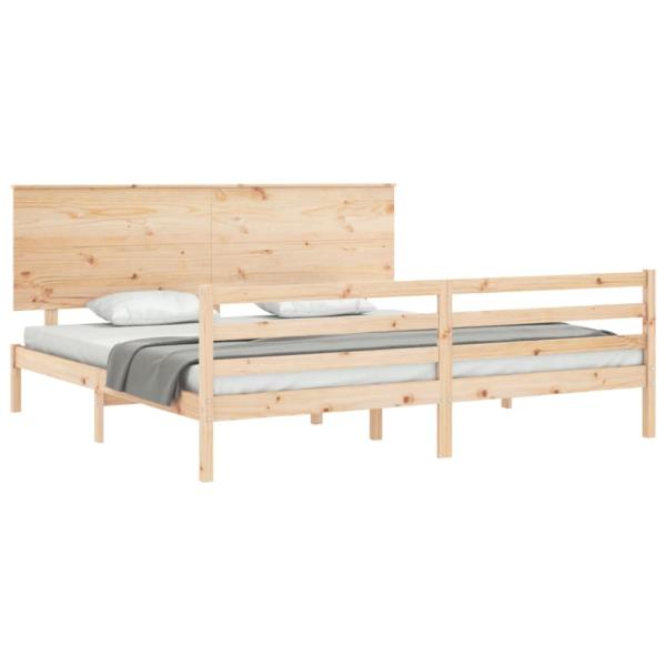 Massivholzbett mit Kopfteil 200x200 cm