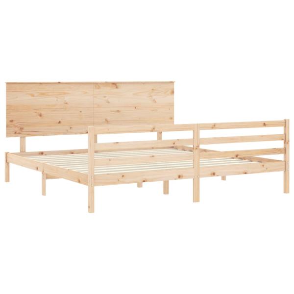 Massivholzbett mit Kopfteil 200x200 cm