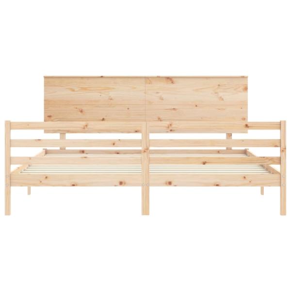Massivholzbett mit Kopfteil 200x200 cm