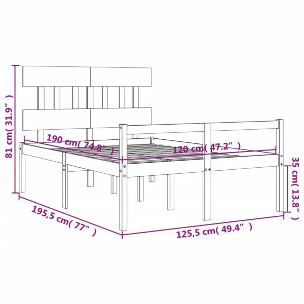 Seniorenbett mit Kopfteil Massivholz