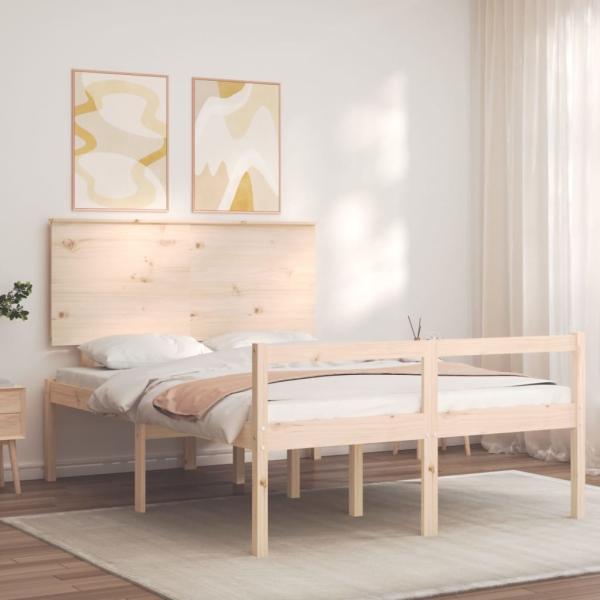 Seniorenbett mit Kopfteil 140x190 cm Massivholz