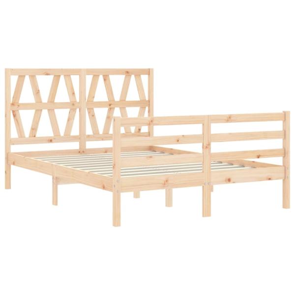 Massivholzbett mit Kopfteil 140x190 cm